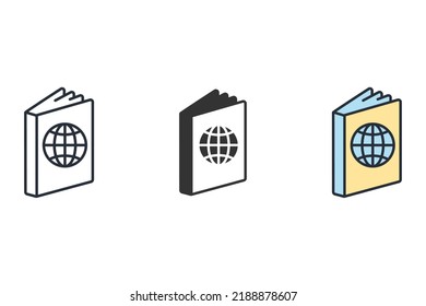 passport icons  symbol vector elements for infographic web