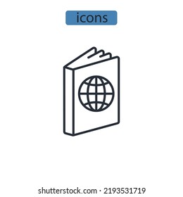 passport icons  symbol vector elements for infographic web