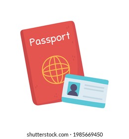 passport and id card isolated icon