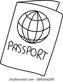 passport id document in doodle style