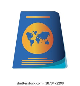 passport id document for travel icon image white background vector illustration