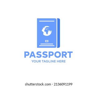 Passport, id pass logo design.  Passport document template vector design and illustration.
