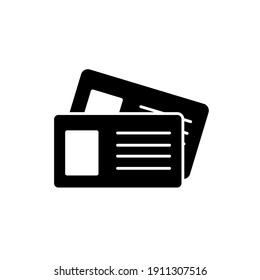 passport and identification card icon or logo isolated sign symbol vector illustration - high quality black style vector icons