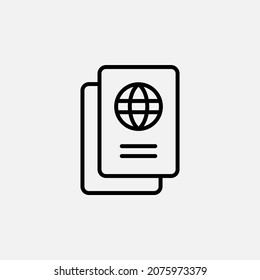 Passport, identity line icon, vector, illustration, logo template. Suitable for many purposes.