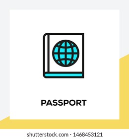 PASSPORT AND ILLUSTRATION ICON CONCEPT