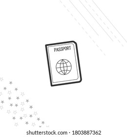 Passport isolated line icon for web and mobile
