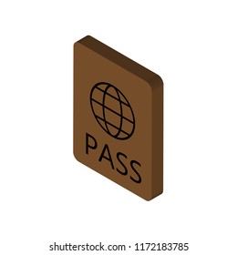 Passport isometric left top view 3D icon