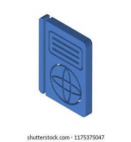 Passport isometric left top view 3D icon