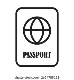 Passport Line Art Summer Holiday Vector Illustration