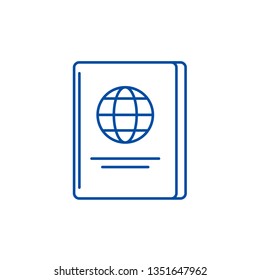 Passport line icon concept. Passport flat  vector symbol, sign, outline illustration.