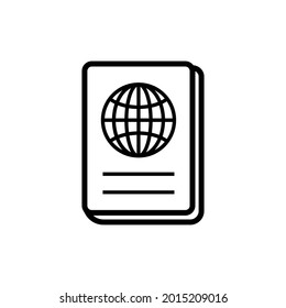 plantilla de vector de diseño de icono de línea de pasaporte