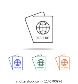 Passport line icon. Elements of journey in multi colored icons. Premium quality graphic design icon. Simple icon for websites, web design, mobile app, info graphics