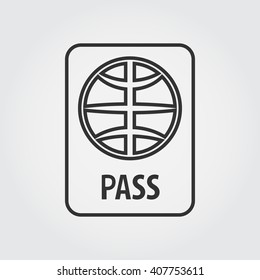 Passport line icon, outline vector illustration, linear pictogram isolated on gray