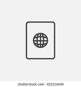 passport line icon, outline vector logo illustration, linear pictogram isolated on white