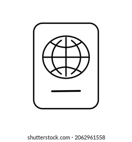 Passport line icon. Personal document symbol. Travel outline concept. Vector isolated on white