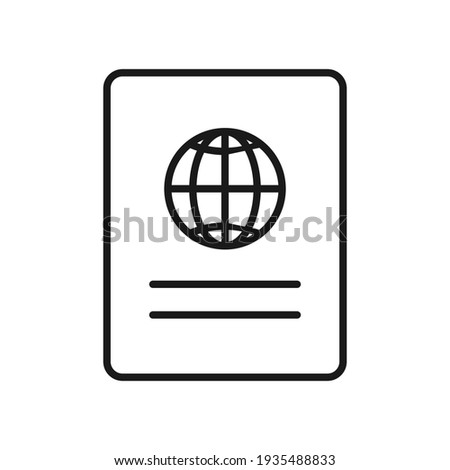 Passport line icon. Personal document symbol. Travel outline concept. Vector isolated on white