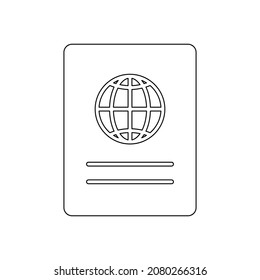 Passport line icon. Personal linear document symbol. Vector isolated on white