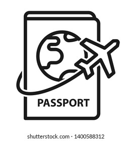 Passport line icon. Simple design. Line vector. Isolate on white background.