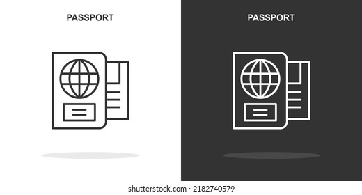 passport line icon. Simple outline style.passport linear sign. Vector illustration isolated on white background. Editable stroke EPS 10