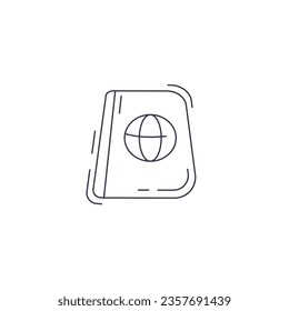 passport line icon. passport thin line icon.