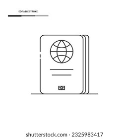 Passport Line Icon Vector Design. 