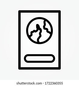 ilustración vectorial de icono de línea de pasaporte
