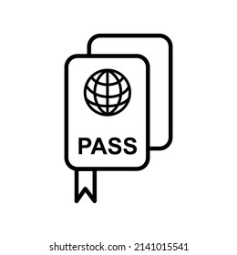 passport line icon vector illustration, perfect for logos, objects, symbols and more