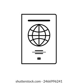 Passport line logo and icon. Simple design passport cover. Vector linear illustration.