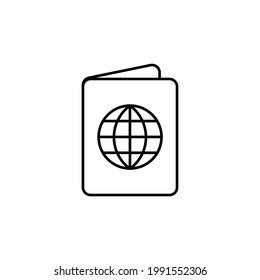 Passport linear icon on white background. Editable stroke