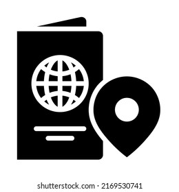 Passport location icons set glyph style. Glyph style. Vector. Isolate on white background.
