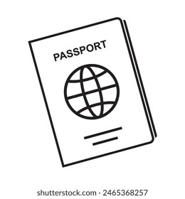 Ilustración vectorial de diseño de logotipo de pasaporte