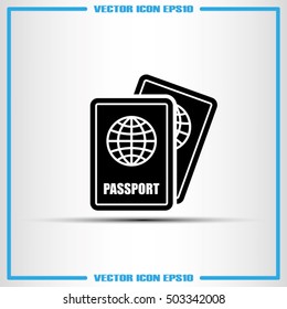 passport logo icon vector EPS 10, abstract sign flat design,  illustration modern isolated badge for website or app - stock info graphics