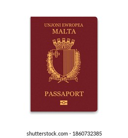 Passport of Malta. Citizen ID template. Vector illustration 