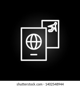 Passport neon icon. Elements of summer set. Simple icon for websites, web design, mobile app, info graphics