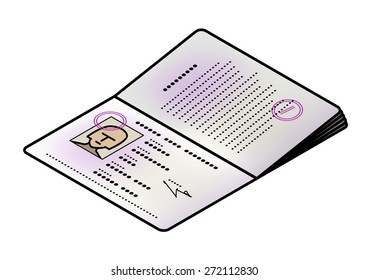 A passport opened to the front / photo page. Female face.
