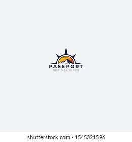 passport outdoor logo designs mountain and compass logo