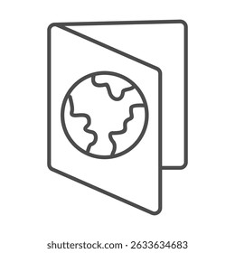 Elemento De Icono De Contorno De Pasaporte Para Diseño	