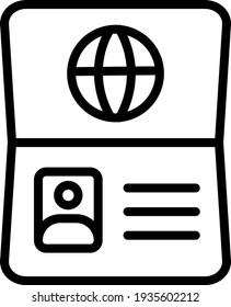 Passport outline icon for your website and other content