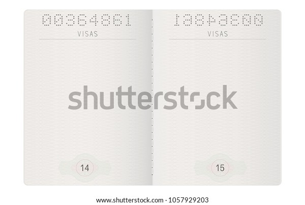 Pasaport Sayfalari Bos Kagit Sayfalar Vektor Stok Vektor Telifsiz 1057929203