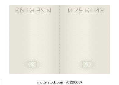 Passport pages  Vector 3d illustration isolated white background