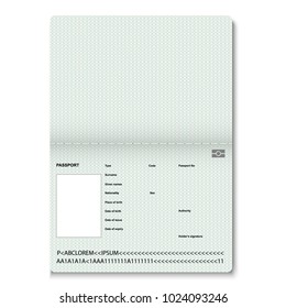 Passport pages. Vector illustration isolated on white background