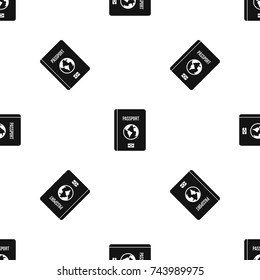 Passport pattern repeat seamless in black color for any design. Vector geometric illustration