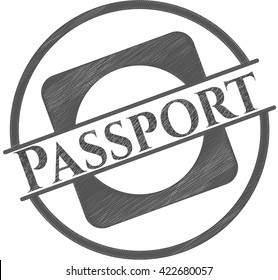 Passport pencil emblem