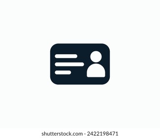 Passport, permit  and identity icon for web and mobile app. Flat design. Exact size vector Illustrator. 
