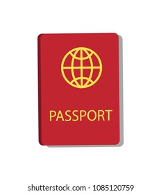 Passport personal document identity card of country citizen, paper with headline, schematic globe, official element isolated on vector illustration