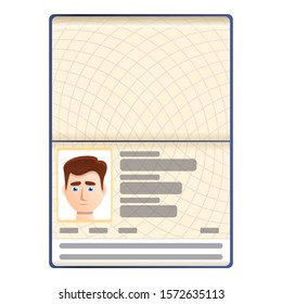 Passport Photo Page Icon. Cartoon Of Passport Photo Page Vector Icon For Web Design Isolated On White Background