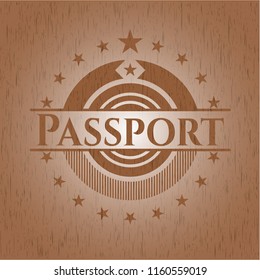 Passport realistic wood emblem