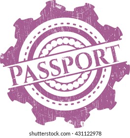 Passport rubber seal with grunge texture