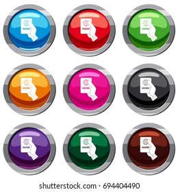 Passport set icon isolated on white. 9 icon collection vector illustration