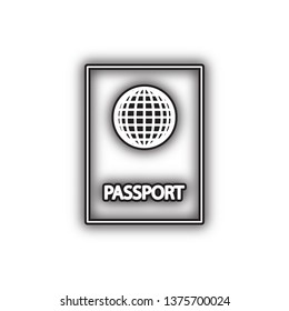 Passport sign illustration. Vector. Double contour black icon with soft shadow at white background. Isolated.